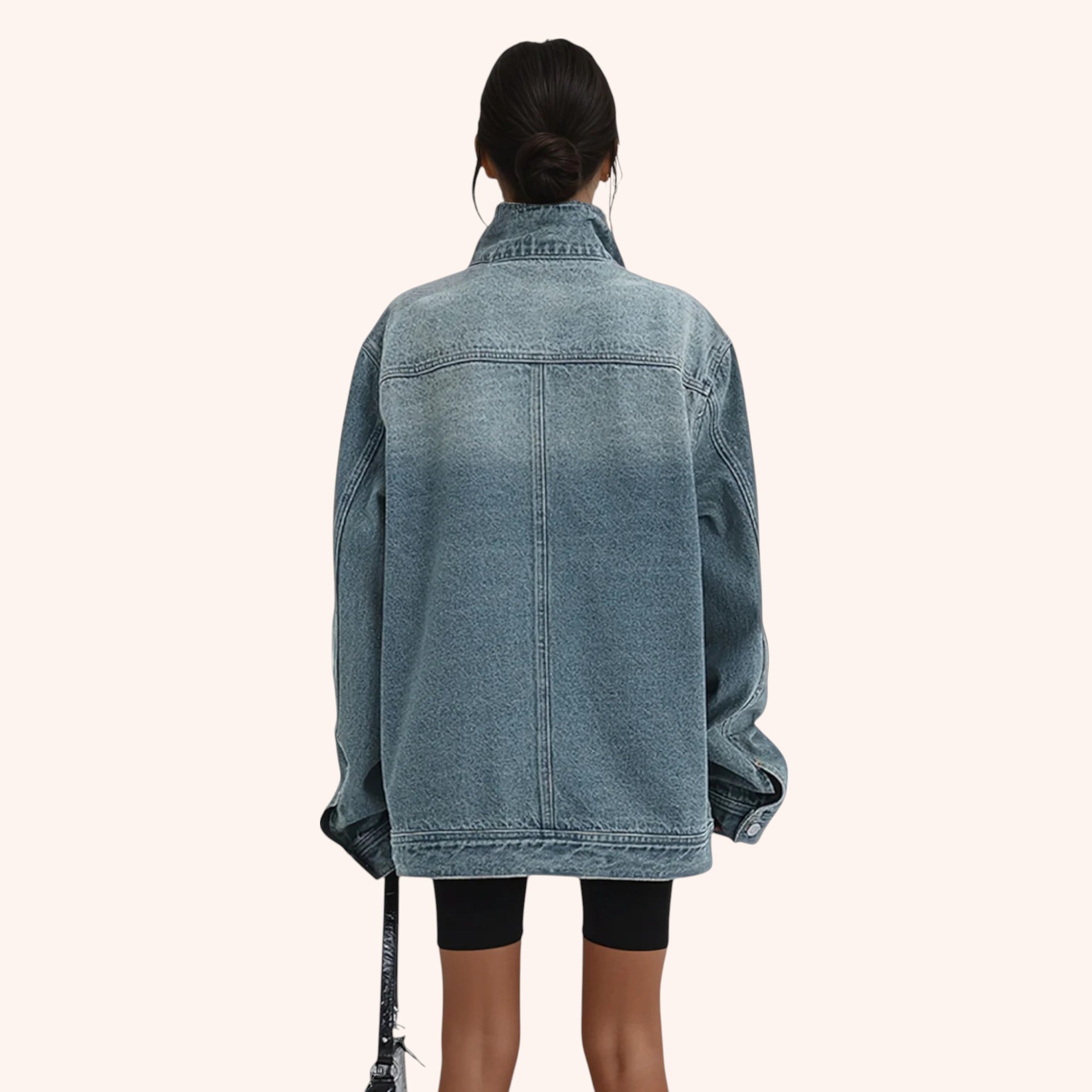 Tamsin - Turtleneck Coat Denim