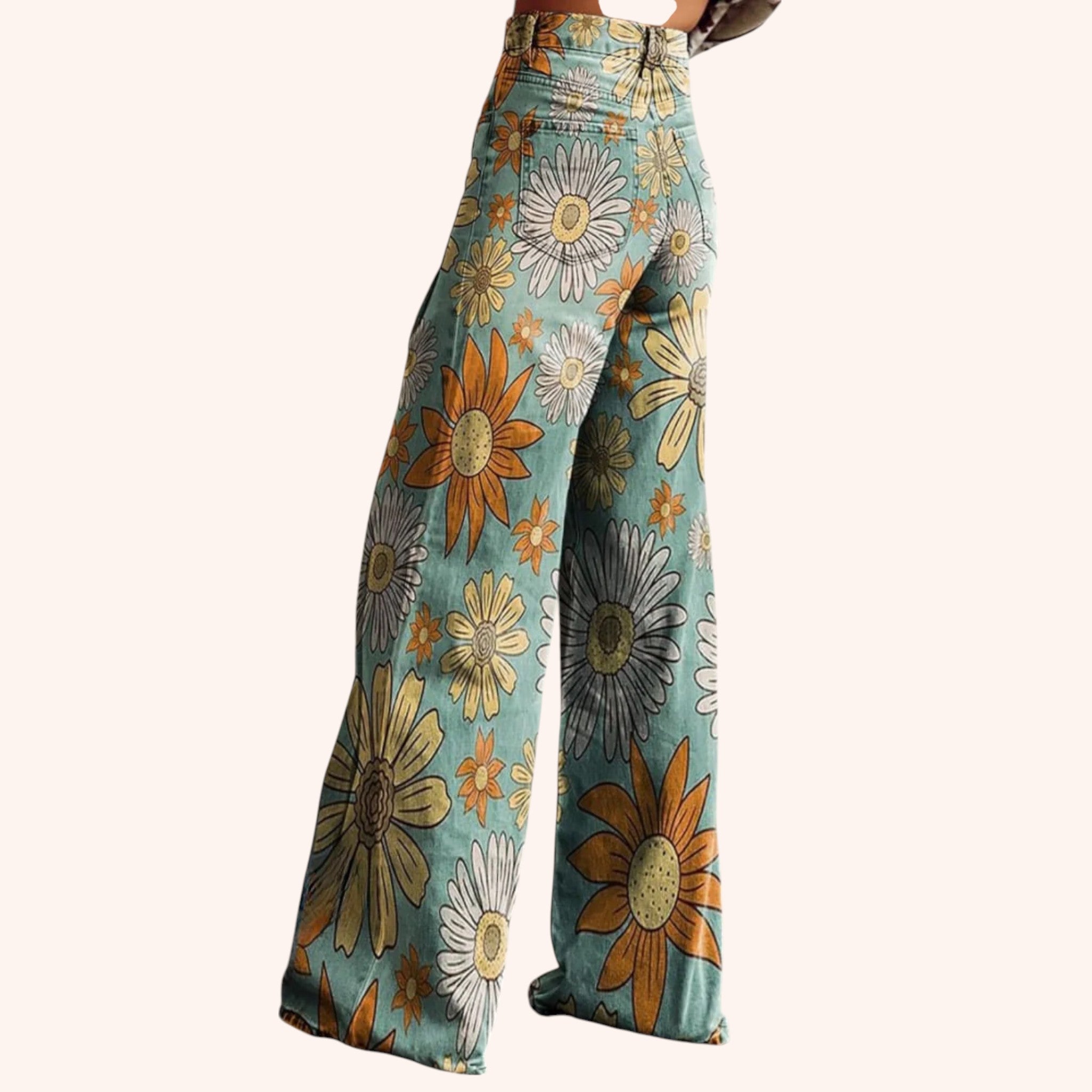 Christina - Retro Look Flower Denim