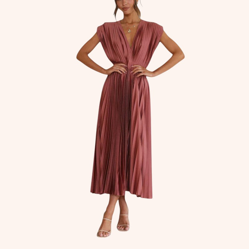 Mila - Pleated Midi Dress