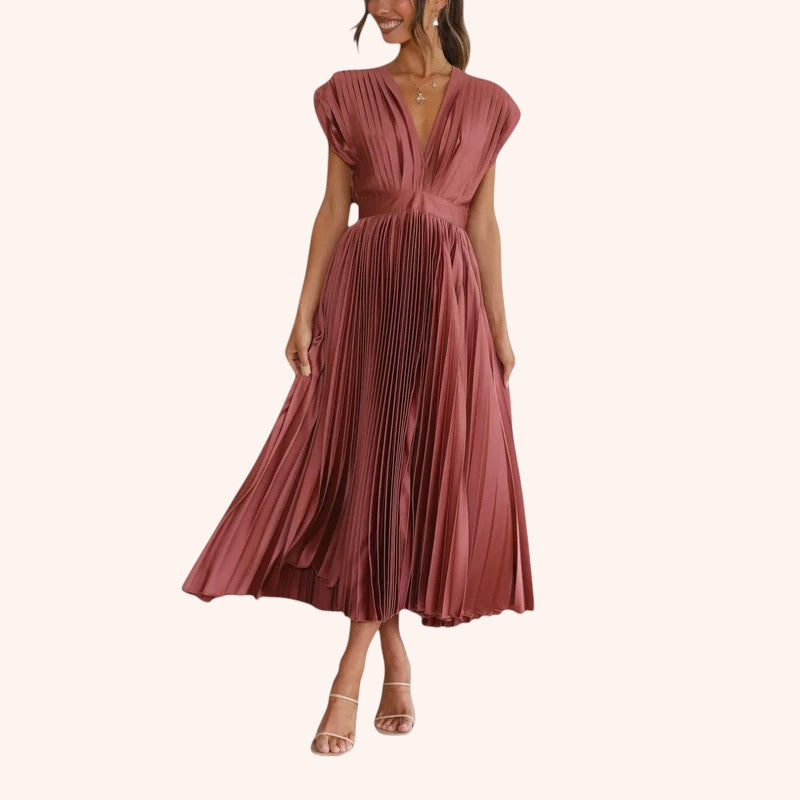 Mila - Pleated Midi Dress