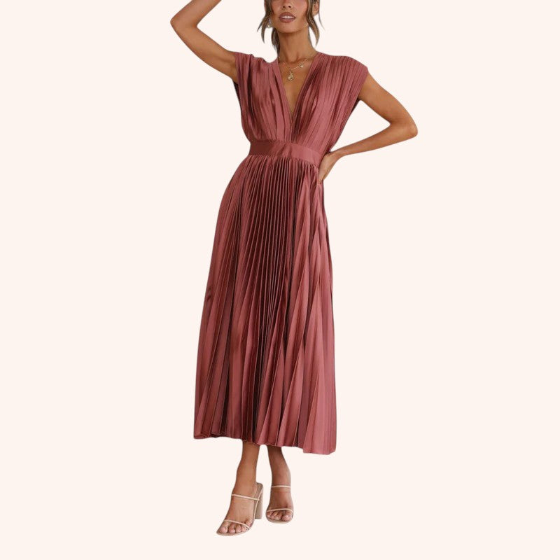 Mila - Pleated Midi Dress