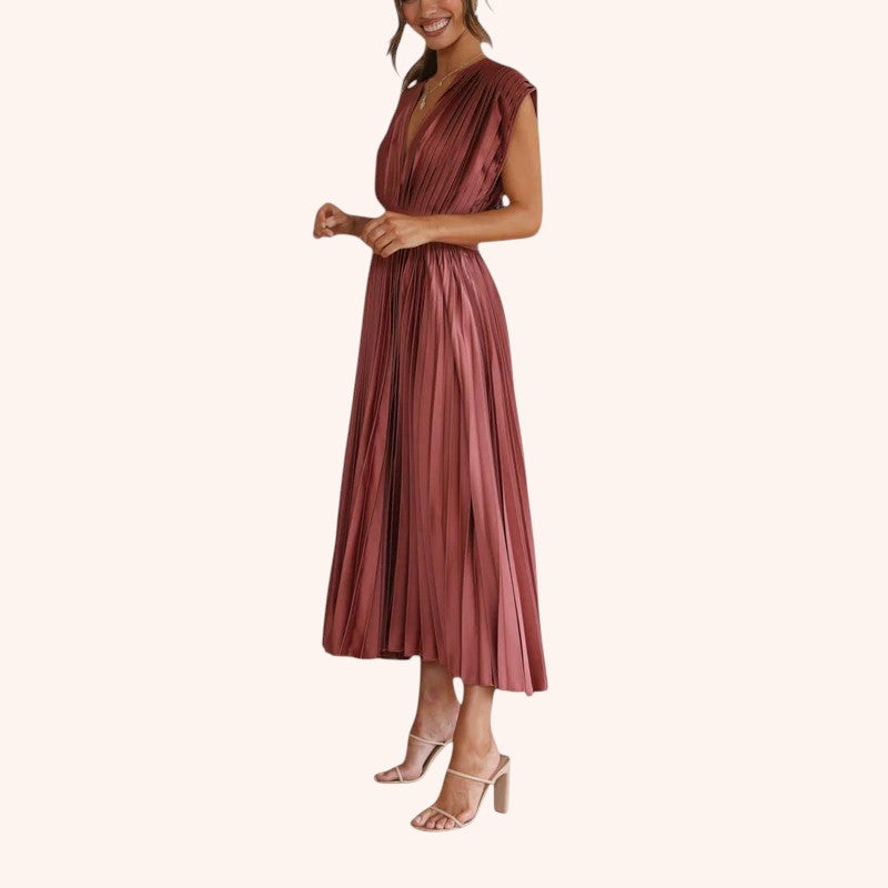 Mila - Pleated Midi Dress