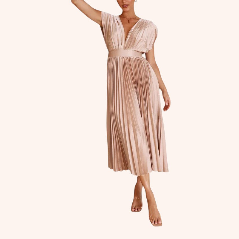 Mila - Pleated Midi Dress