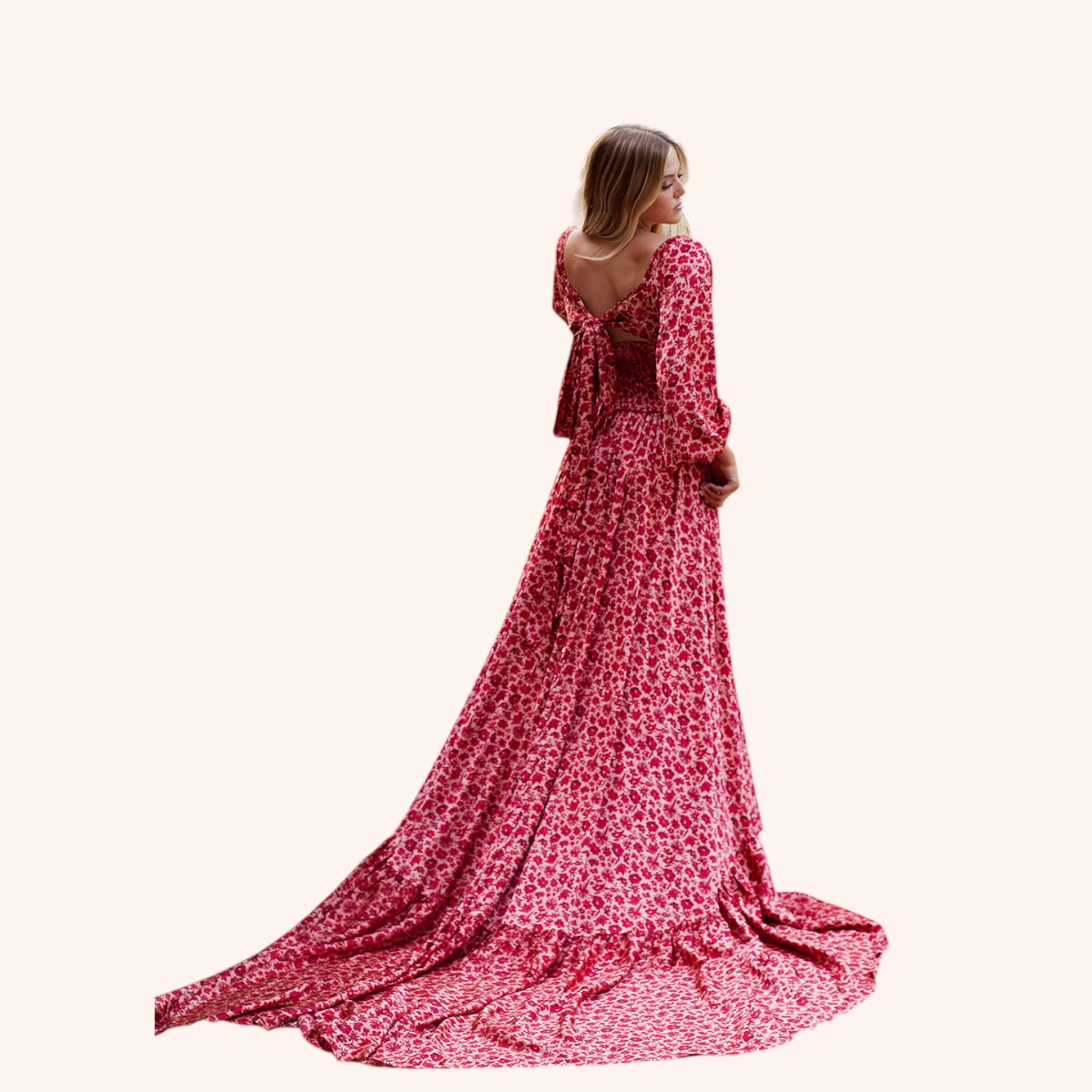 Lorna Impact Dress in Red Floral