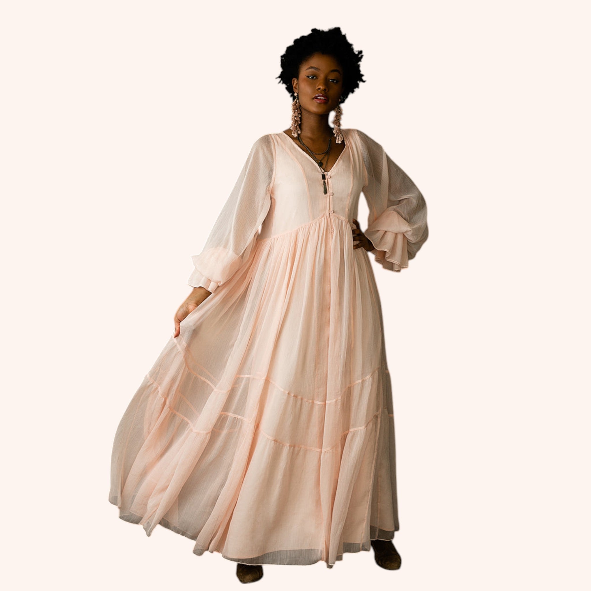 Ninette Maxi Dress in Blush