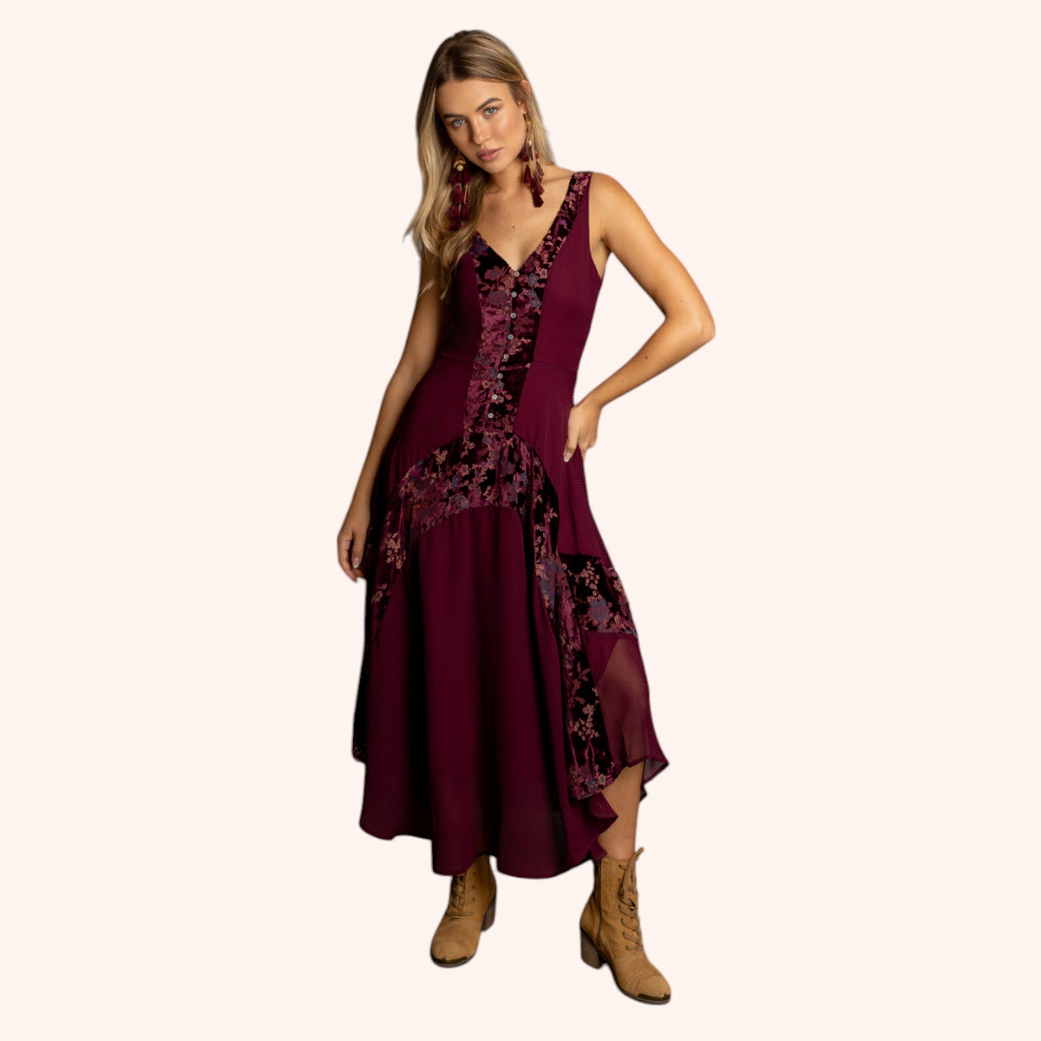 Nahri Dress in Berry
