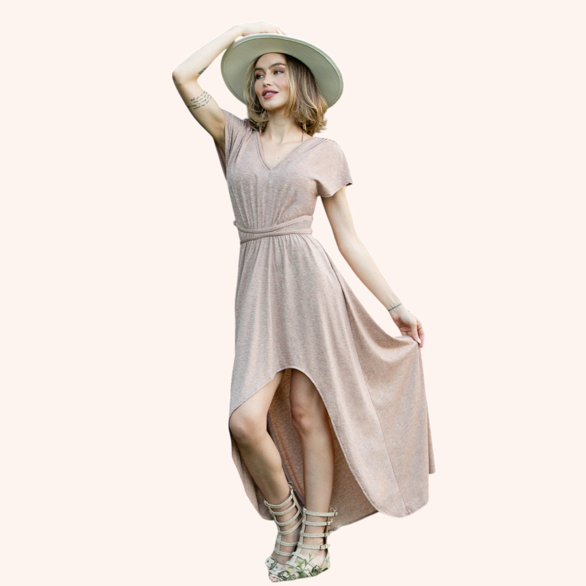 Novalie Dress in Heather Desert Shell