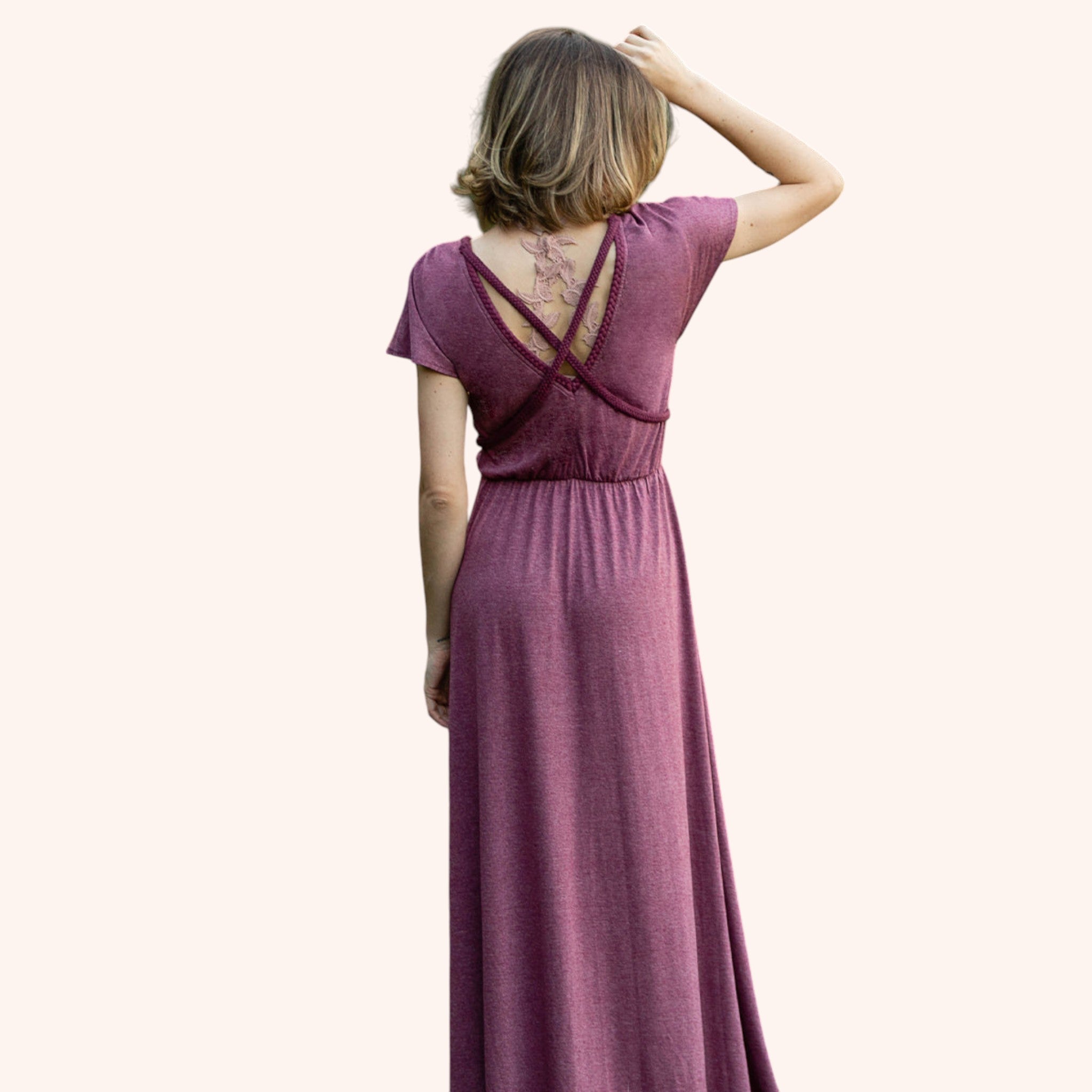 Novalie Dress in Heather Plum