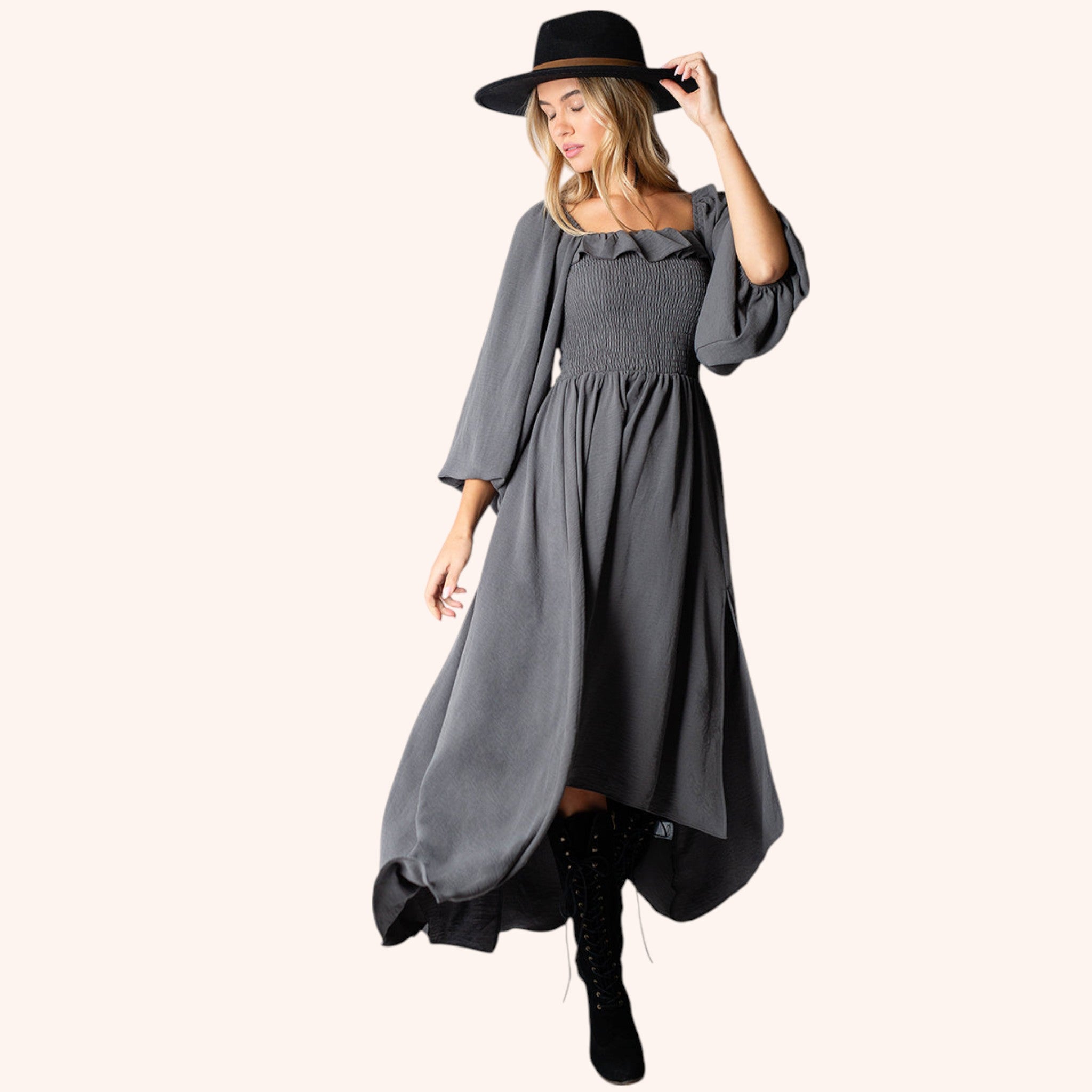 Odette Dress in Gray