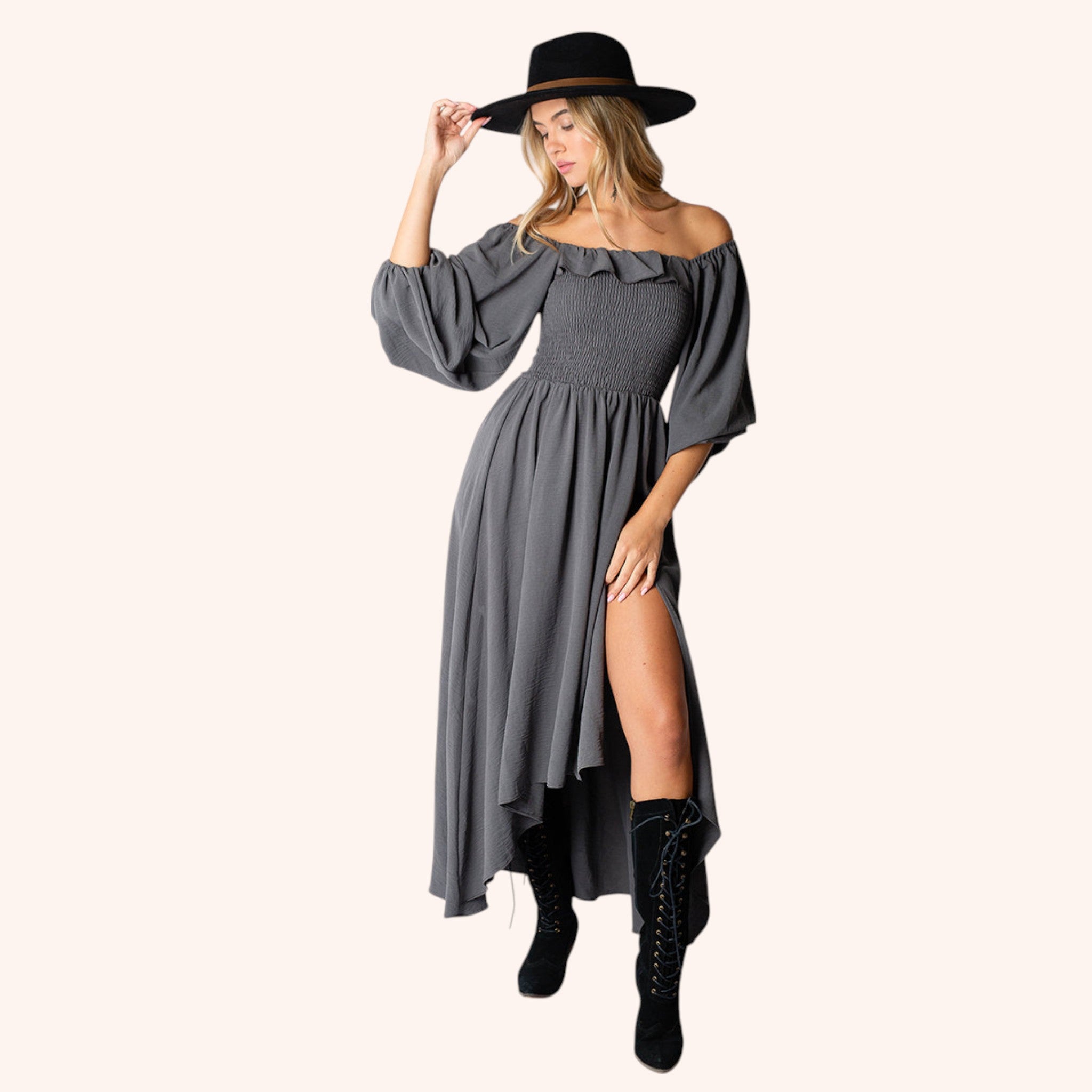 Odette Dress in Gray