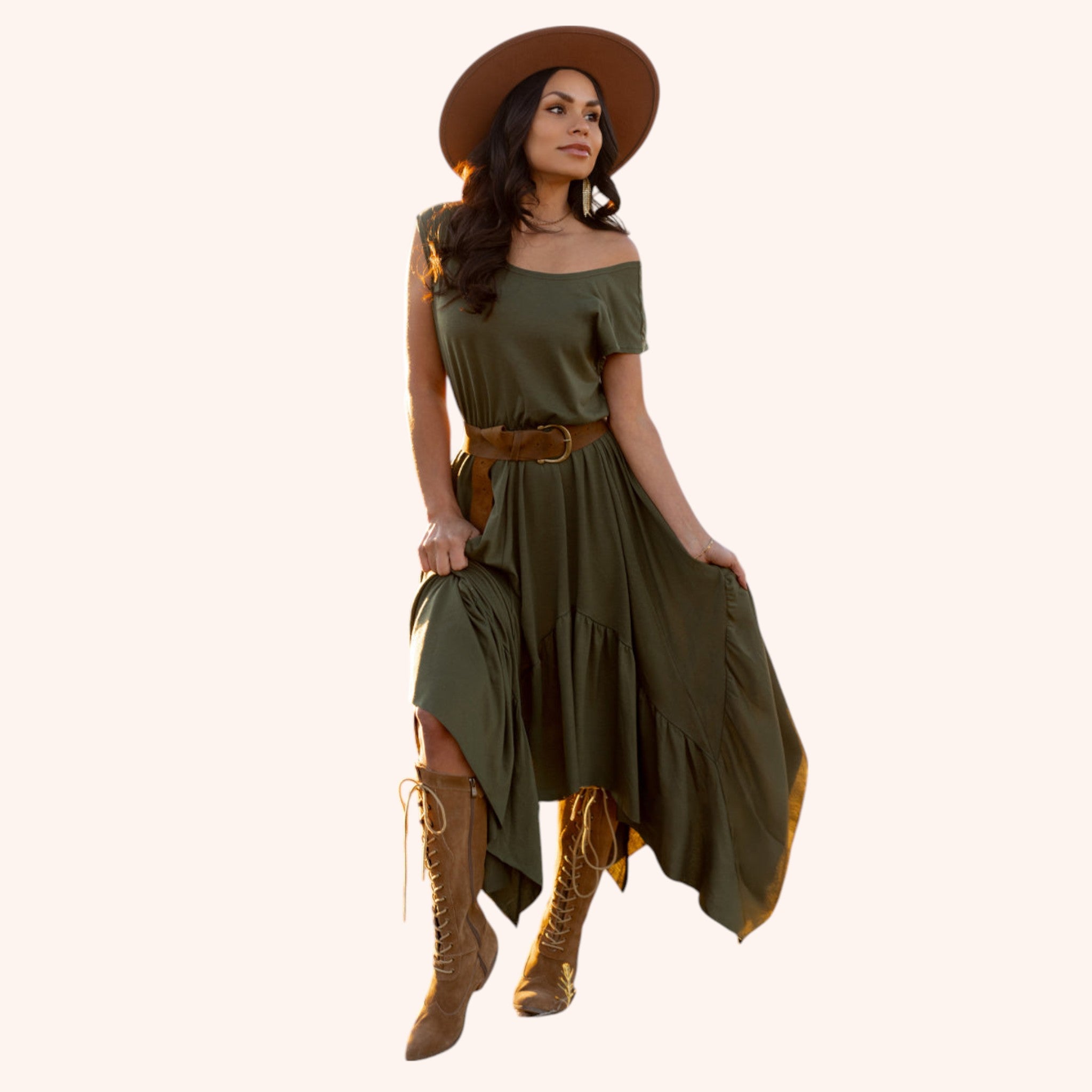 Pilar Dress in Olive