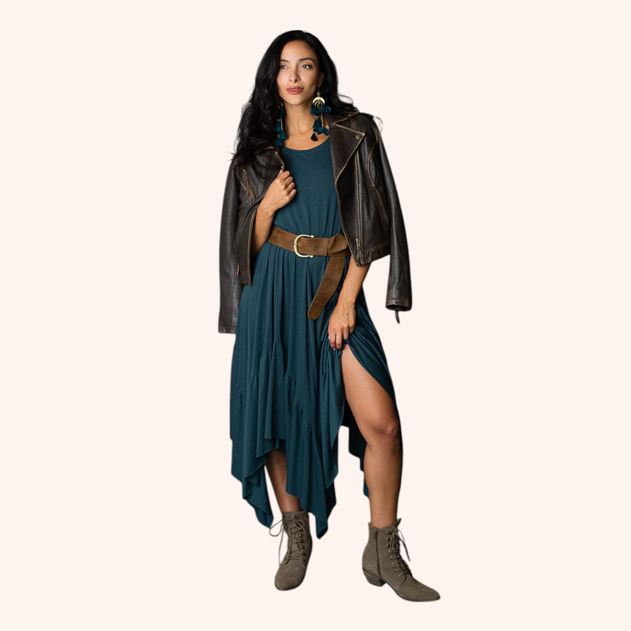 Pilar Dress in Deep Teal