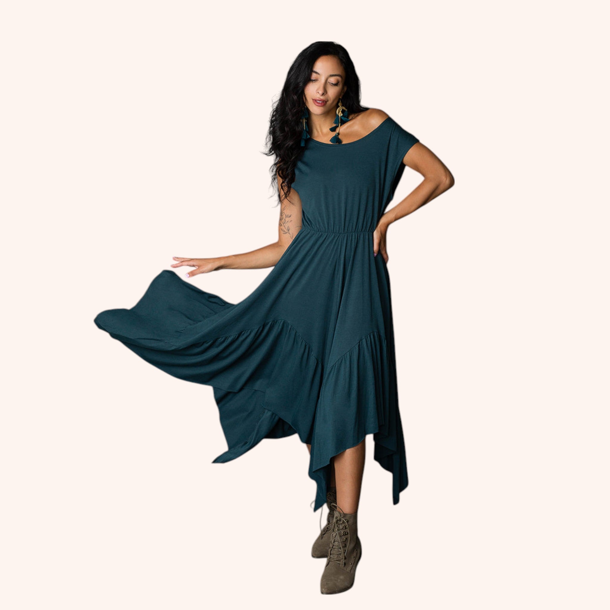 Pilar Dress in Deep Teal