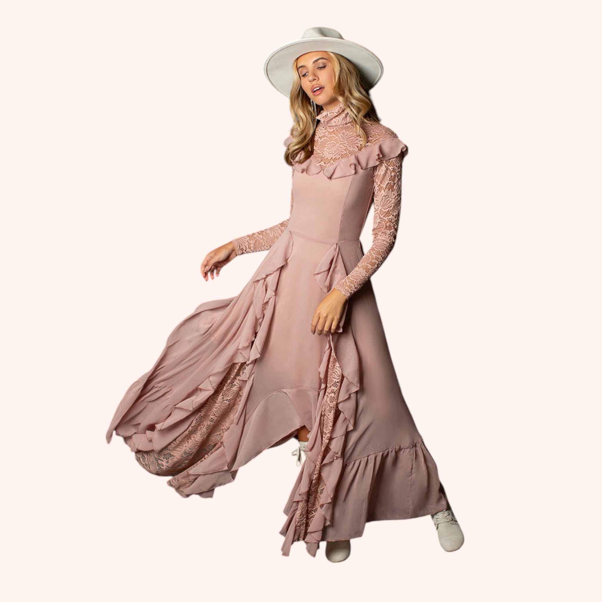 Sveta Maxi Dress in Nude Pink