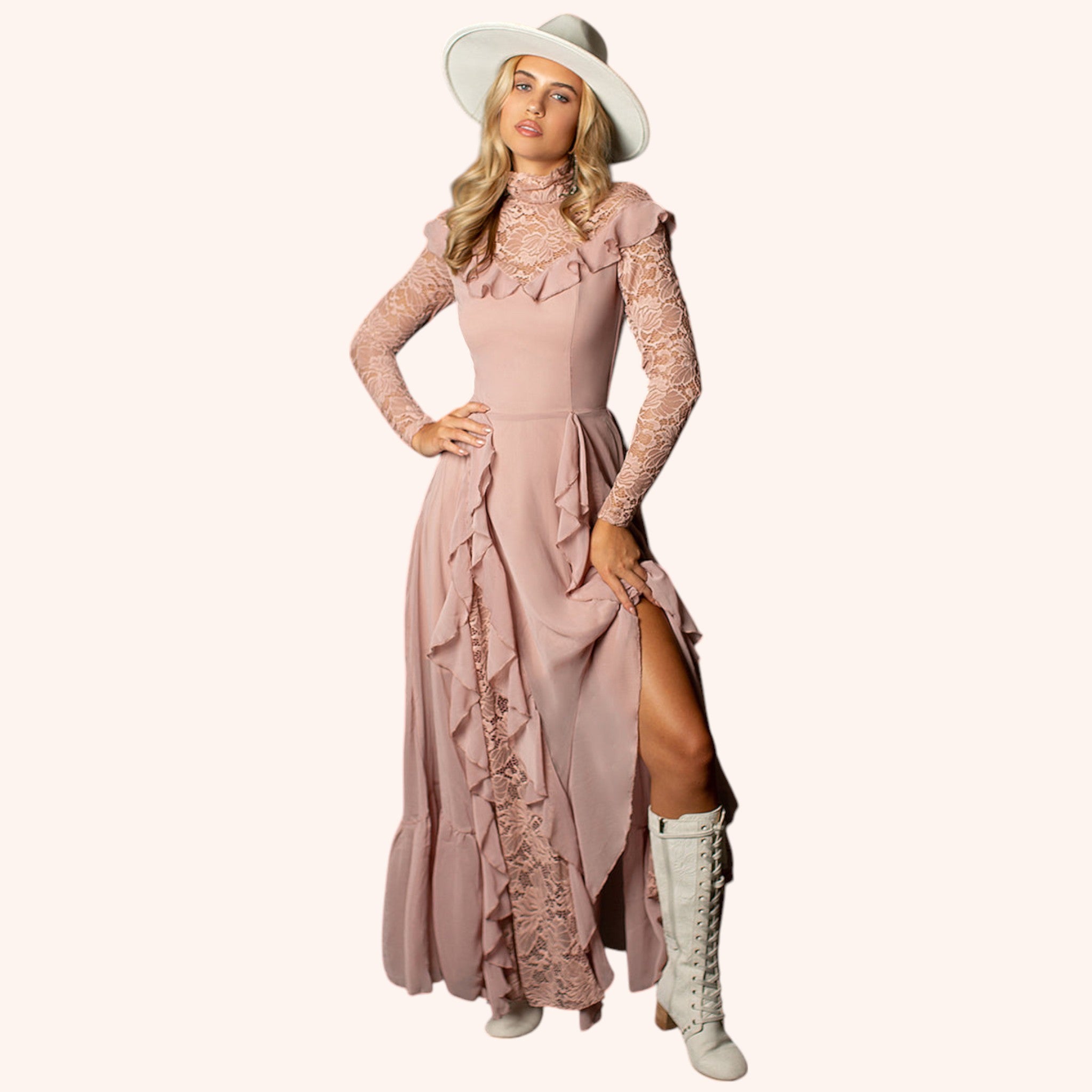 Sveta Maxi Dress in Nude Pink