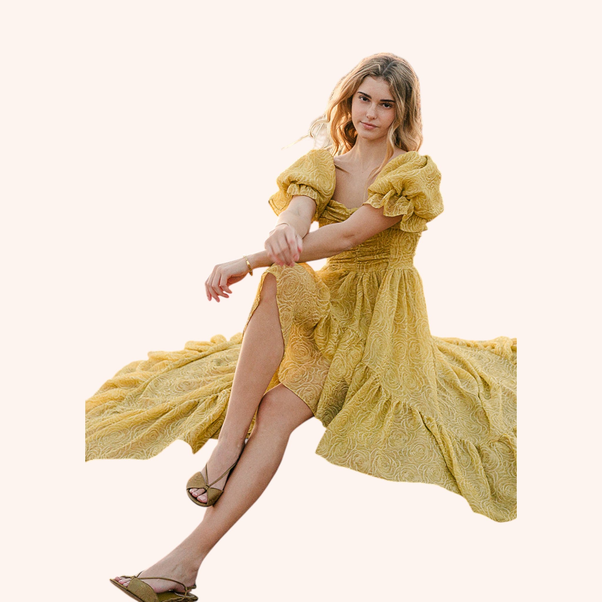 Swan Impact Dress in Citron