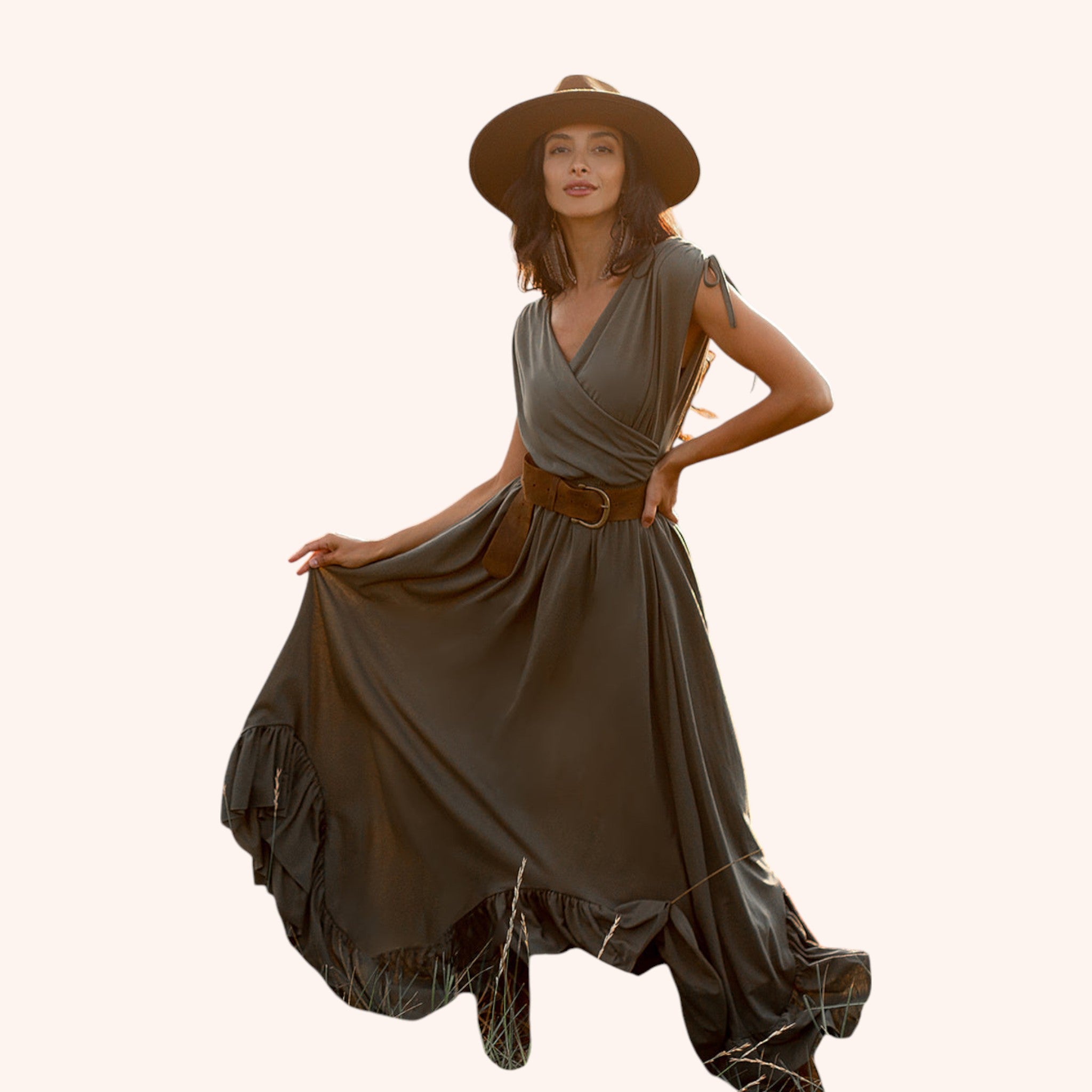 Giovanna Dress in Heather Charcoal
