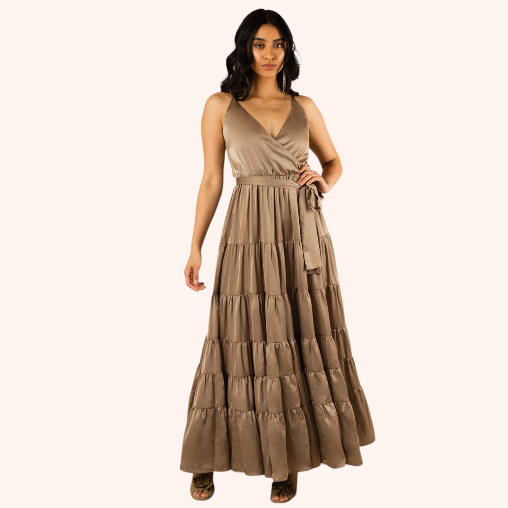 Zayla Dress in Light Taupe
