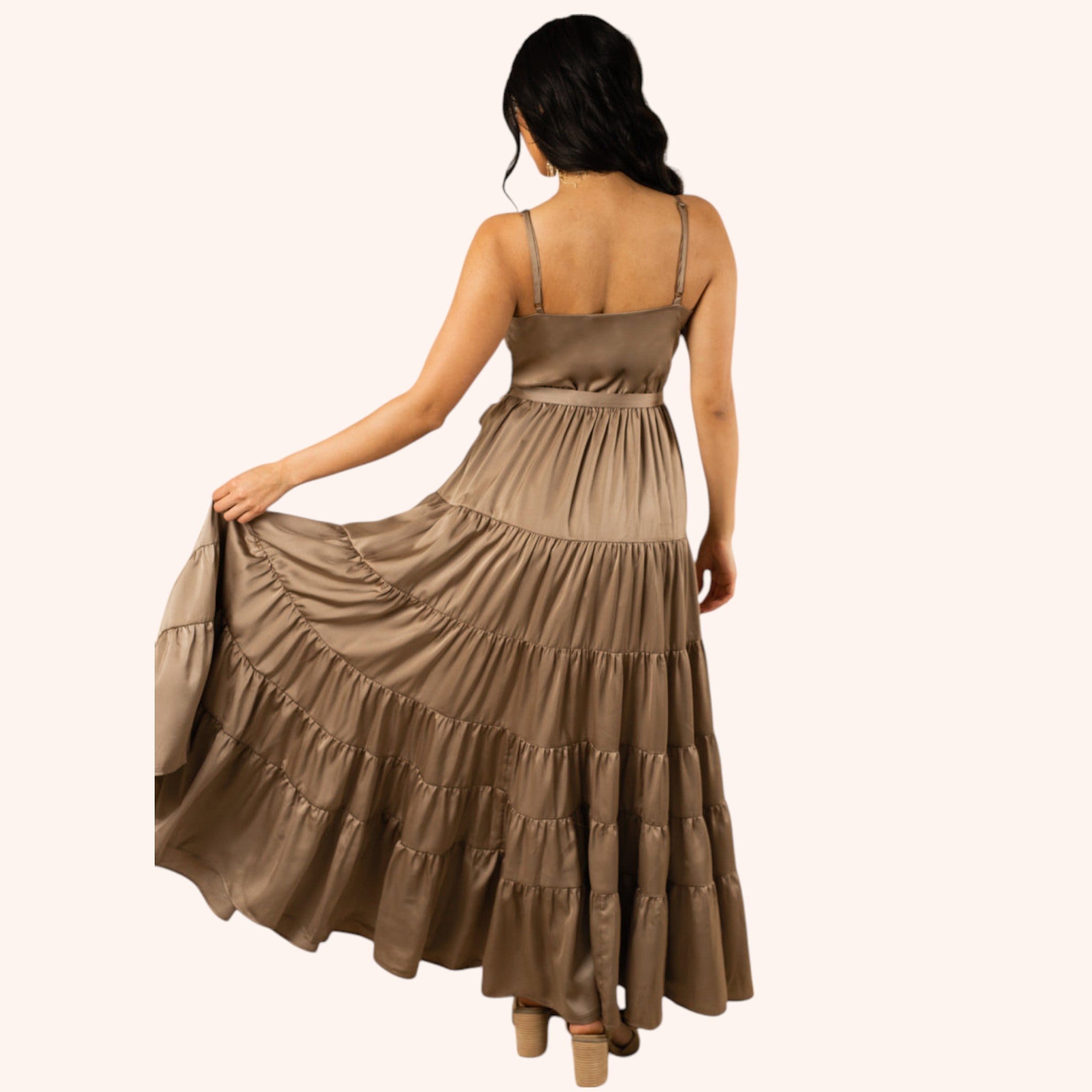 Zayla Dress in Light Taupe