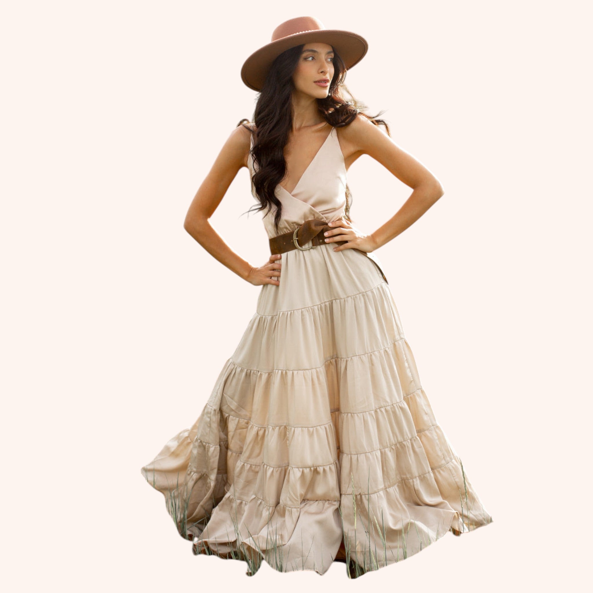 Zayla Dress in Champagne